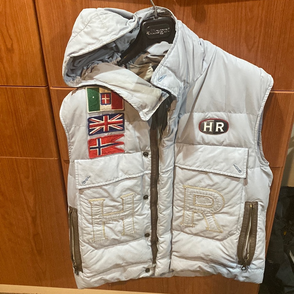 Warm puffer vest, cotton shell with hood